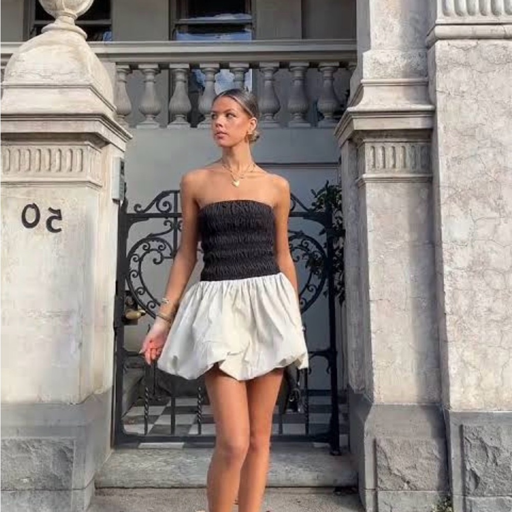 DISSH Black & white strapless Mini Dress
